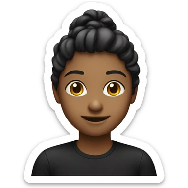 smiling girl in black shirt sticker