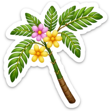 Easter palm branch decorated with flowers sticker