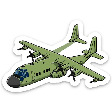 AC-130 gunship military aircraft with cannons sticker