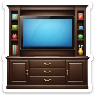 modern tv standing on a super luxurious cupboard sticker