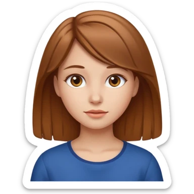 Emoji de chica con piel clara y cabello café claro sticker