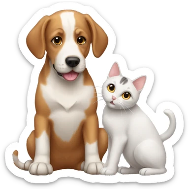 2 dogs and 1 cat playing together sticker