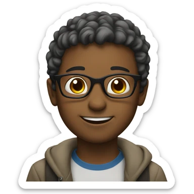 smiling boys with glasses sticker