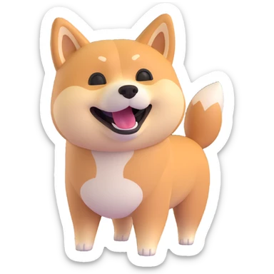 shiba inu standing, laughing sticker