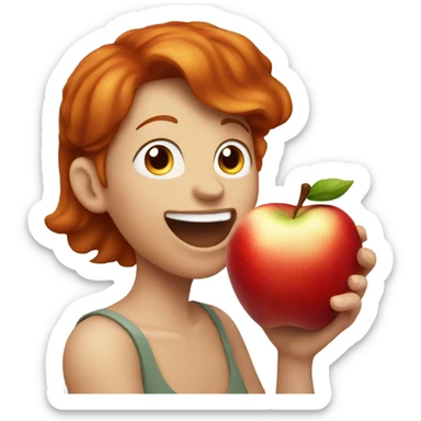 Juicy apple bite from a redhead sticker