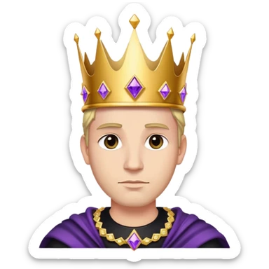 King, golden crown, black clothes, purple diamonds  sticker