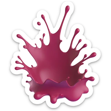 a paint splash in burgundy color sticker