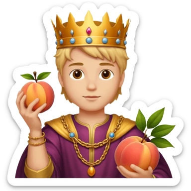 young king and peach sticker