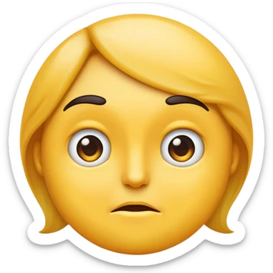 “Emoji with one eyebrow raised and upper lip slightly curled, showing a skeptical or intense expression.” sticker