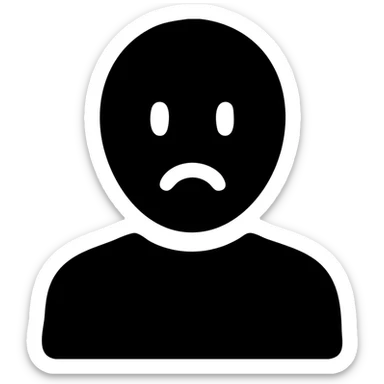 A person with a sad expression, looking lonely sticker