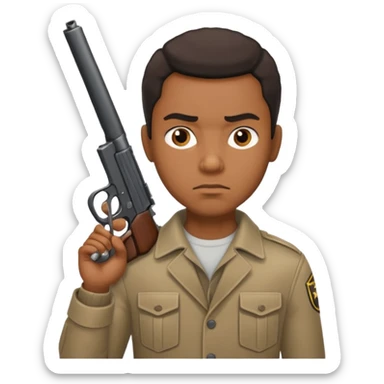 black guy with gun sticker