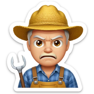 angry farmer  sticker