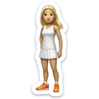 A blonde tennis woman with Nike outfit and bright orange shoes  sticker