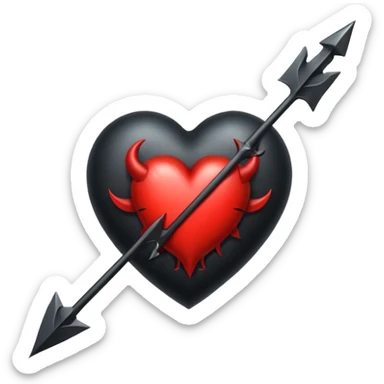 Corazón con flecha de demonio  sticker