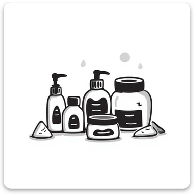 skincare products, casual, sketchy sticker