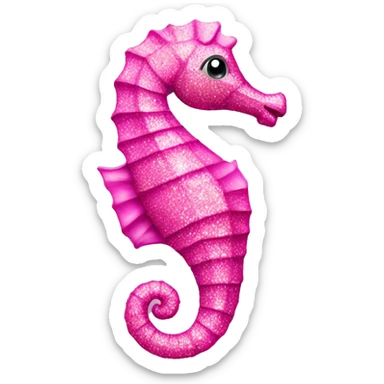 Pink glittery seahorse  sticker
