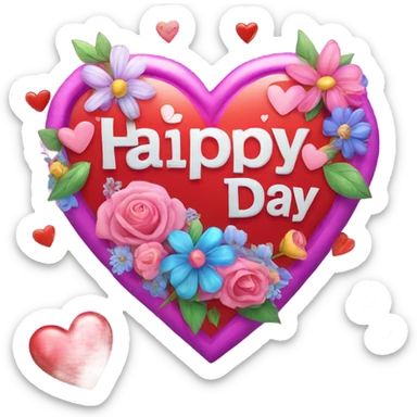 Happy valentine day sign  sticker