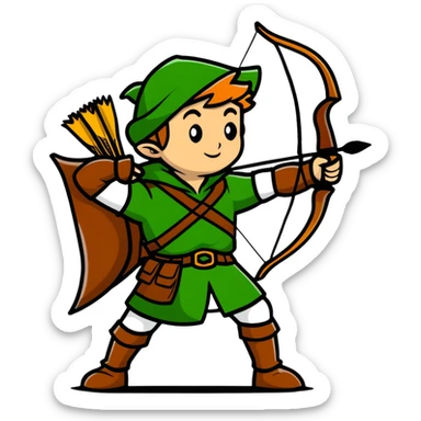 Robin Hood archer in Sherwood Forest sticker