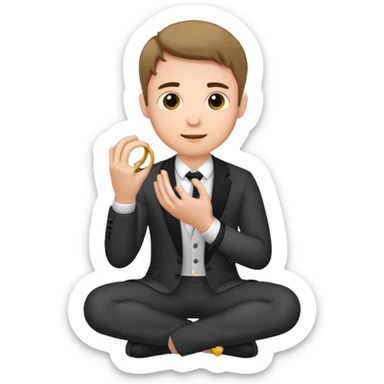 man kneeling and asking for marriage sticker