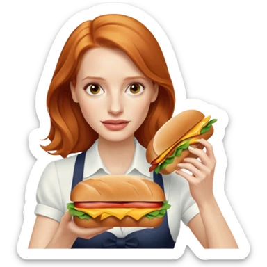 Jessica Chastain, making sandwich  sticker