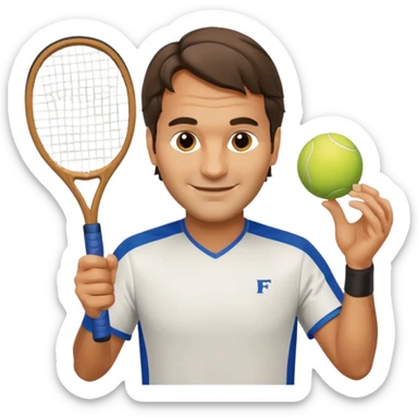 Roger federer with pickleball paddle sticker