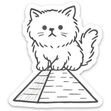 a minimalist style Persian kitten on an Egyptian pyramid sticker