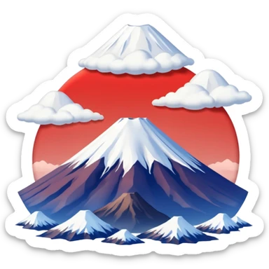 Mount Fuji with red color and nothing else. sticker