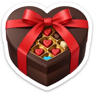 heart shaped box of luxury chocolates sticker