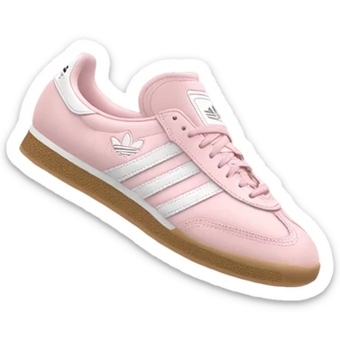Pair of light pink adidas sambas sticker