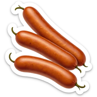 Chorizo Cinematic Realistic Chorizo Dish Emoji, depicted as a single, perfectly spiced sausage, rendered with rich textures and dynamic, appetizing lighting. sticker