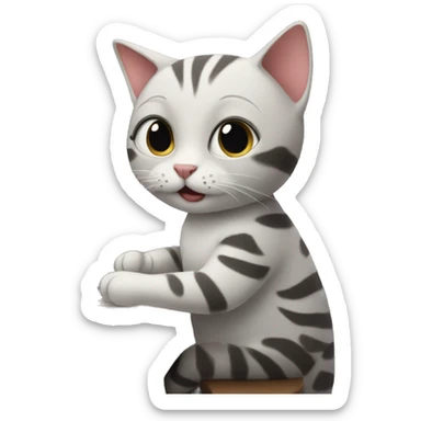 Cat playing piano  sticker