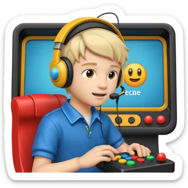 Retro Arcade Kid sticker