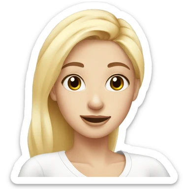 Blonde girl doing skin care  sticker