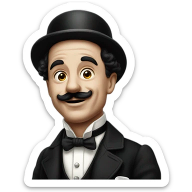 Charlie chaplin without hat sticker