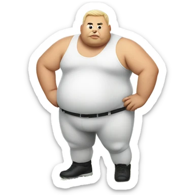 Fat man picking on the field  sticker