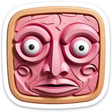 picasso abstract art SPAM MEAT face sculpture  sticker