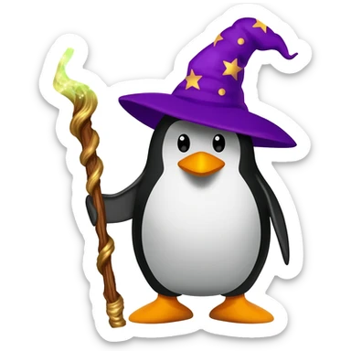Penguin Wizard sticker