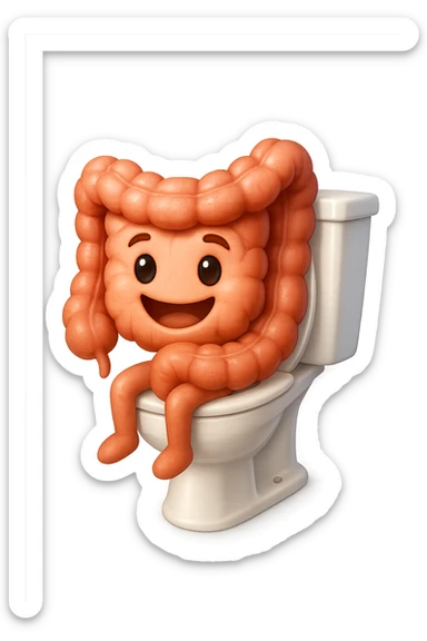 EMOJI STILE IPHONE 3D DI intestino felice seduto sul wc  FALLO MOLTO REALISTICO IN 3D sticker