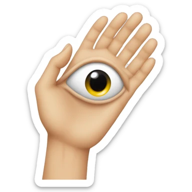 hand whit eye  sticker