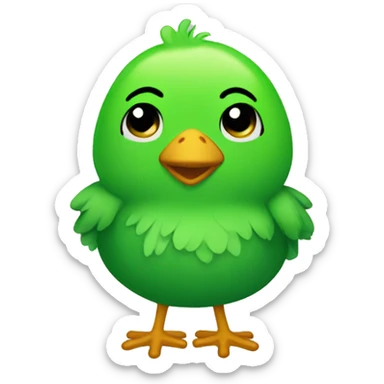 Green chick sticker