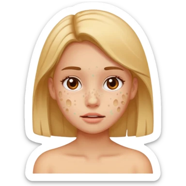 Girl with pimples  sticker