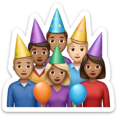 The word hide your girlfriends and party balloons multicolored sticker