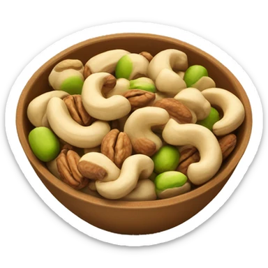 a bowl full of cashew, walnut and pistachio sticker
