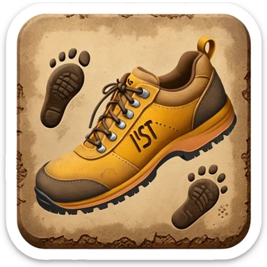 generate a ultra realistic cinematic shoe print-style inscription "ИСТОРИЧЕСКИЙ" sticker