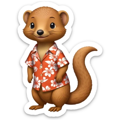 mongoose with Hawaiian shirt sticker