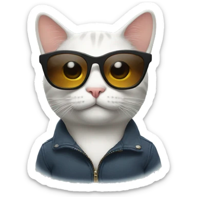 Cat with sunglasses sticker
