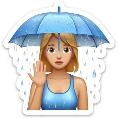 Make it so she’s soaking wet in the rain sticker