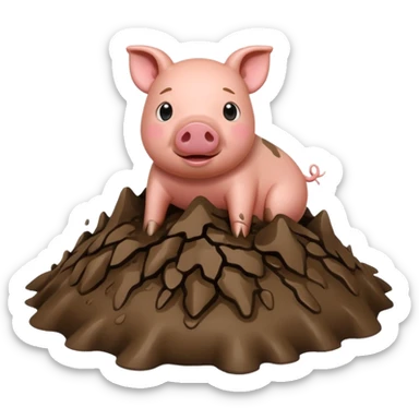 pig in mud sticker