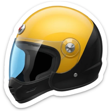 Biker helmet black in colour including the visor glass sticker