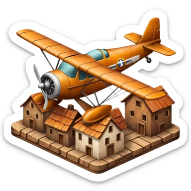 small size plane old town sticker